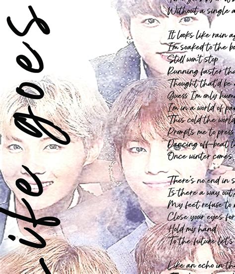 BTS Life Goes on English Lyrics BTS Poster Bts Digital - Etsy Hong Kong