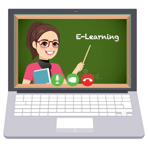 Online E-Learning Male Teacher Stock Vector - Illustration of cartoon, technology: 200348242