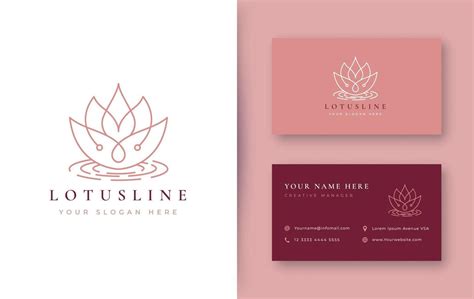 lotus flower logo and business card design 3231374 Vector Art at Vecteezy