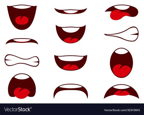 Cartoon mouth expressions Royalty Free Vector Image