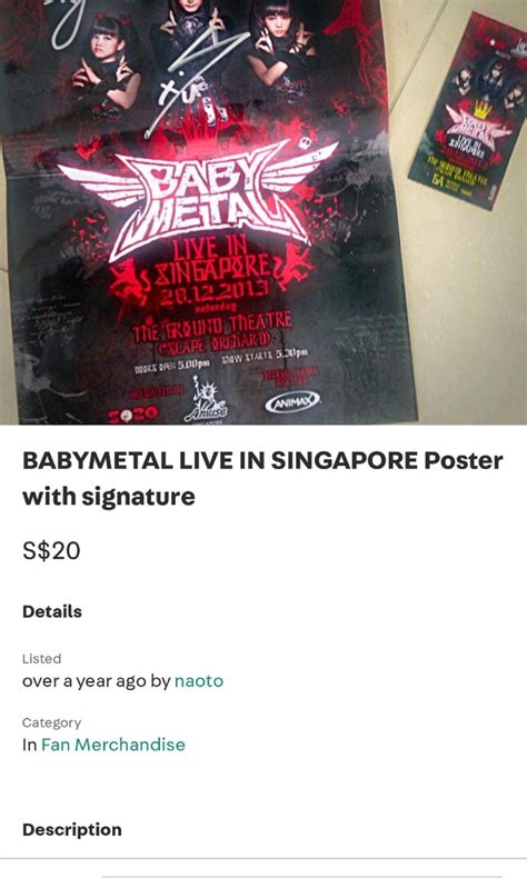 LF BABYMETAL signed poster from Singapore live concert, Bulletin Board ...