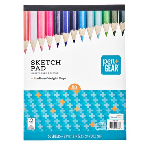 Pen + Gear Medium Weight Paper Sketch Pad, 50 Sheets, 9" x 12 ...