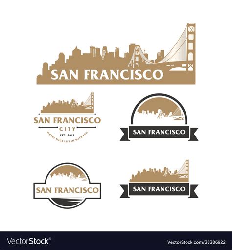 San francisco skyline logo cityscape Royalty Free Vector