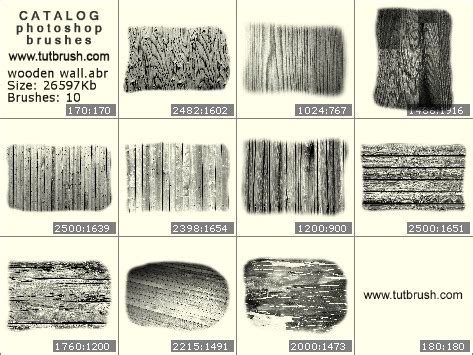 Photoshop brushes A wall of wood