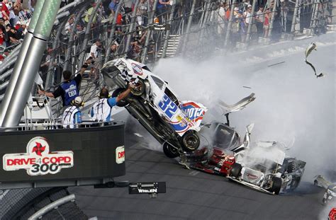 Last-lap crash at Daytona 'appeared to injure fans' as engine flies into the stands (with video ...