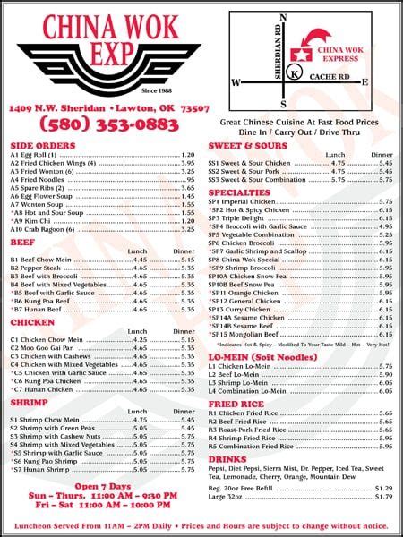 China Wok Menu Alliston | China Wok