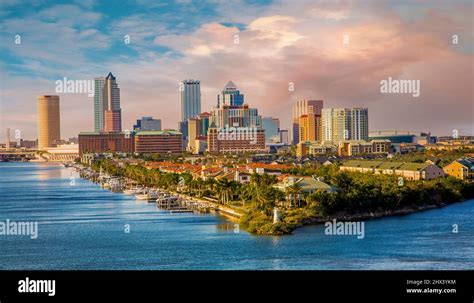 Harbour Island and the city skyline of Tampa Florida with Sparkman ...