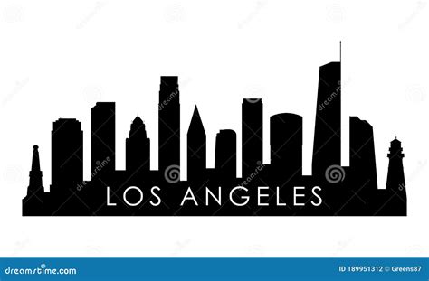 Los Angeles Skyline Silhouette. Stock Vector - Illustration of front, high: 189951312