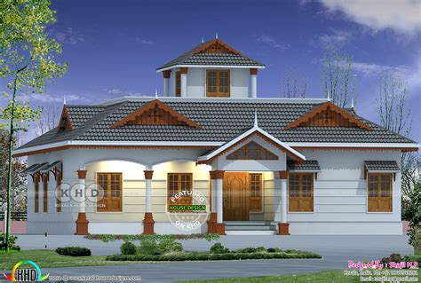 2200 square feet sloped roof traditional house plan | Kerala home ...