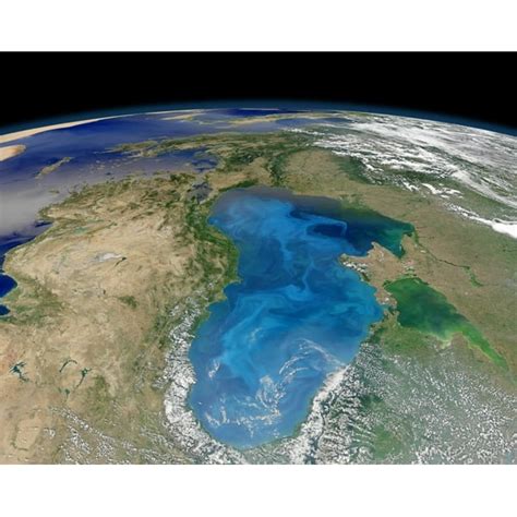 Satellite view of swirling blue phytoplankton bloom in the Black Sea ...