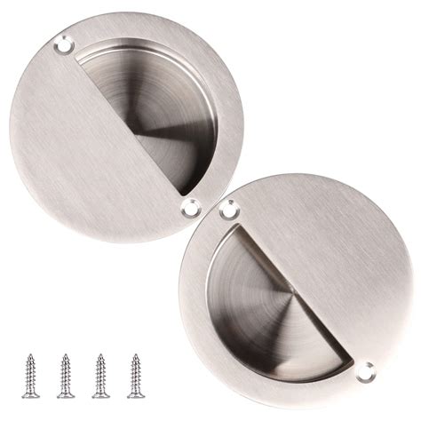 Buy Wolfride 2PCS Recessed Door Handles Round Flush Door Pull Pocket ...