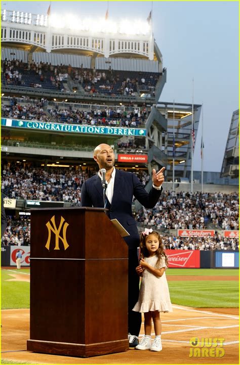 Derek Jeter Joined by Three Daughters at Hall of Fame Speech in New ...