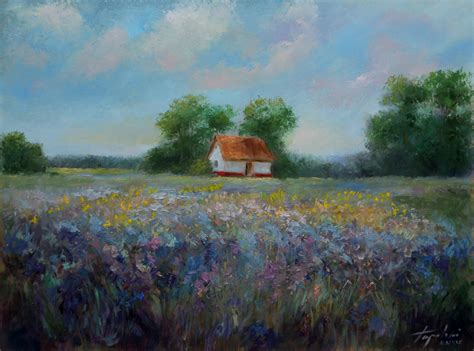 Country house in the Plain - Landscape Oil Painting - Fine Arts Gallery ...