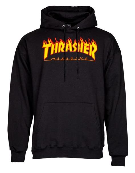 Thrasher Flame Logo Hoodie - Black | Skate Hoodies | Cheap Skate ...