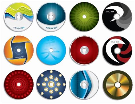 CD Labels Graphic Set (7615) Free EPS Download / 4 Vector