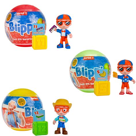 Buy Blippi Ball Pit Surprise 3 Pack Bundle Learn Shapes and Numbers Toy Figures for Children and ...