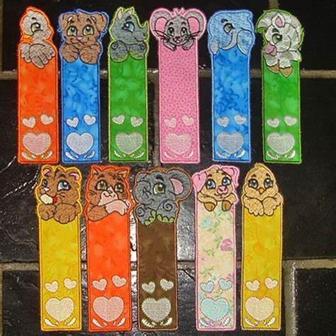 Cute Animal Bookmarks - 5x7 - Products - SWAK Embroidery