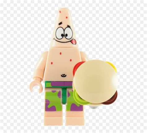 Lego Patrick Minifigure With Krabby Patty - Lego Spongebob Patrick, HD Png Download - vhv