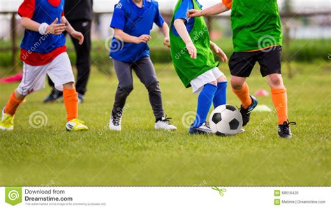 Kids Play Soccer Football Game Editorial Image - Image of motivation ...