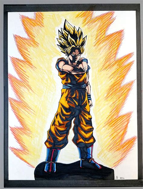 Buy Dragon Ball Z Super Goku Super Saiyan Animation Art 18x24 Original ...