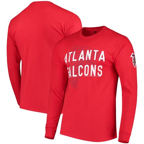 Men's Red Atlanta Falcons Fade Route Long Sleeve T-Shirt