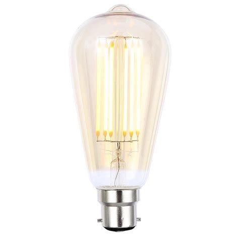 Vintage Filament 6 Watt Teardrop LED B22 Bayonet Cap Light Bulb - Gold Tint From Litecraft