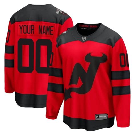 New Jersey Devils Custom Official Red Fanatics Branded Breakaway Adult ...