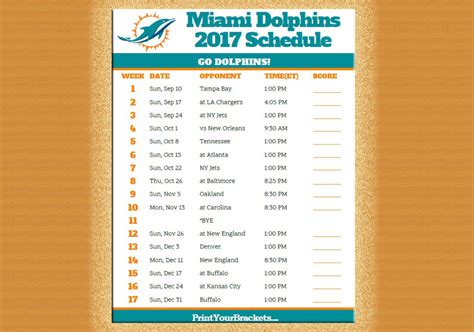 Phins News | Miami Dolphins 2017 Schedule