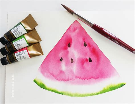 How to Paint a Slice of Watermelon