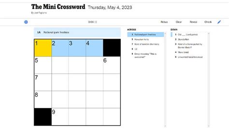 NYT Mini Crossword Puzzle Answers