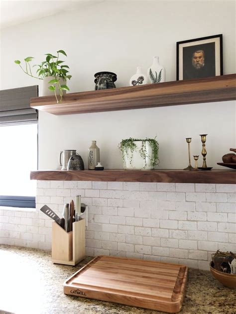 Black Walnut Floating Shelf (36×8) | Floating shelves kitchen, Floating shelves diy, Floating ...