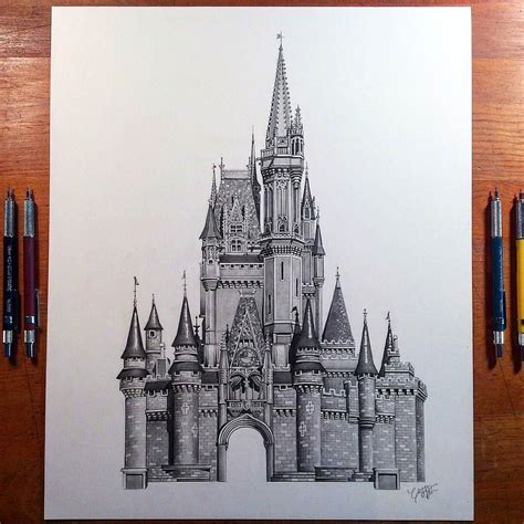 realistic medieval castle drawing - glenoaksandvannuys