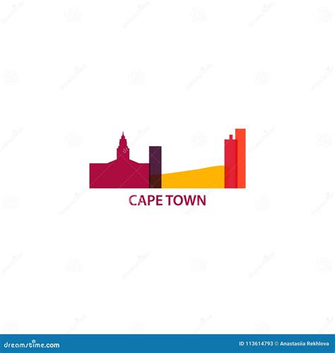 Cape Town City Cool Skyline Logo Illustration Stock Vector ...