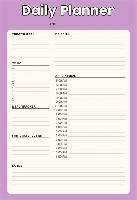 10 Best Free Printable Time Management Calendar | Printable day planner ...