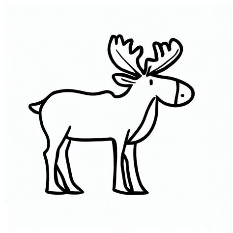 Basic Moose coloring page - Download, Print or Color Online for Free