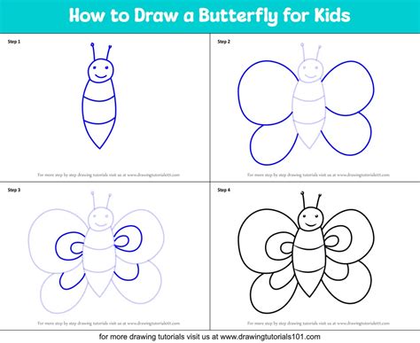 How To Draw A Butterfly Easy Step By Step Tutorial | Images and Photos ...