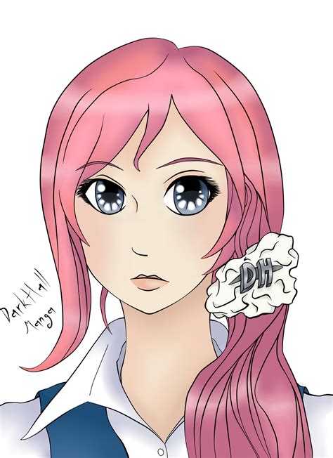 An Anime Character With Pink Hair And Blue Eyes Is Po - vrogue.co