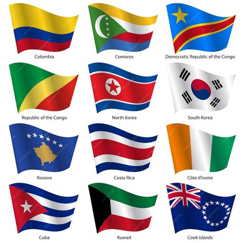 Premium Vector | Set Flags of world sovereign states Vector illustration