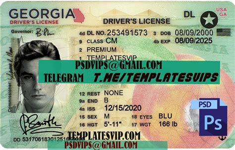 Ga Drivers License Template