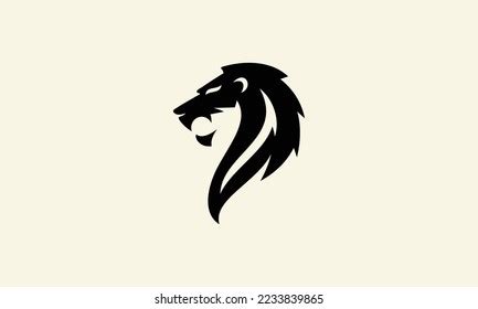 Silhouette Lion Face Logo Template Stock Vector (Royalty Free) 2233839865 | Shutterstock