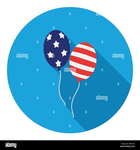 Patriotic balloons icon in flat style isolated on white background ...