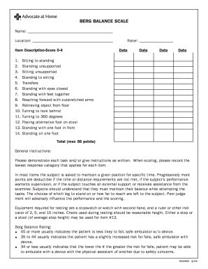 Berg balance scale pdf - Fill Out and Sign Printable PDF Template | SignNow