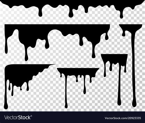 Black dripping oil stain liquid drips or paint Vector Image