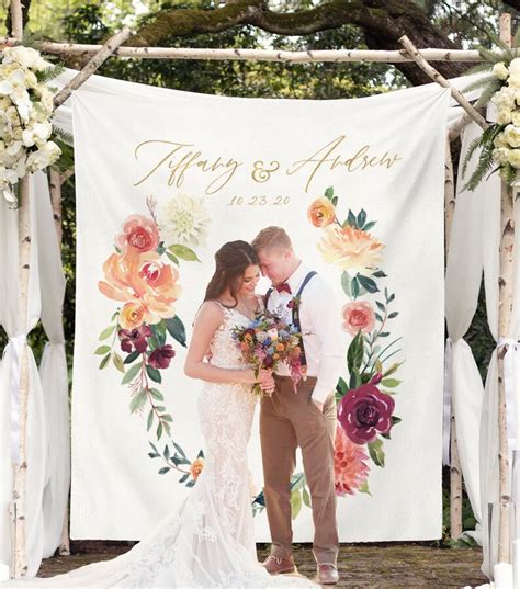 Boho Wedding Backdrop Personalized Wedding Photo Backdrop | Etsy