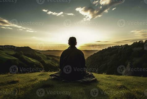 Meditating in Nature - generative AI 26293374 Stock Photo at Vecteezy