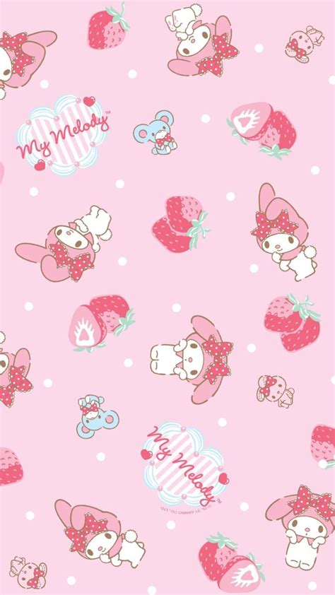 My Melody Wallpaper with Strawberries