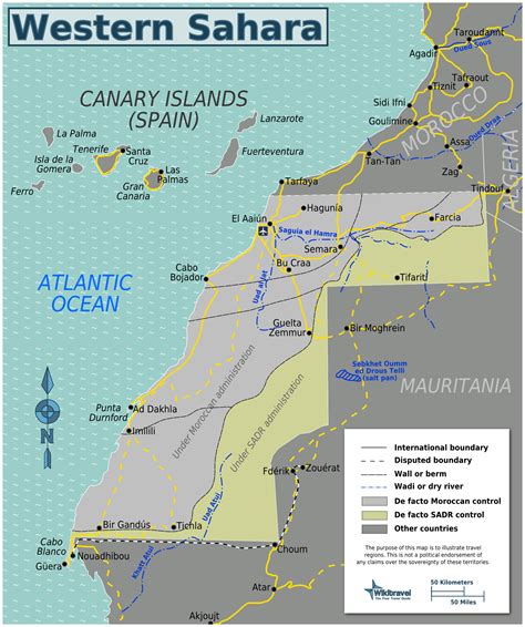 Map of Western Sahara (Map Regions) : Worldofmaps.net - online Maps and ...