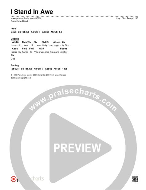 I Stand In Awe Chords PDF (Parachute Band) - PraiseCharts