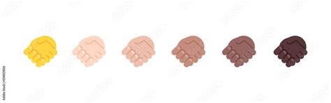 All Skin Tones Handshake Gesture Emoticon Set. Handshake Emoji Set ...