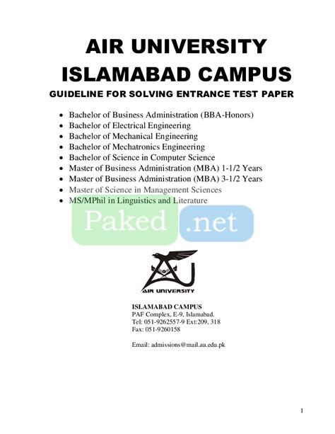 Sample Paper - Air University, Islamabad